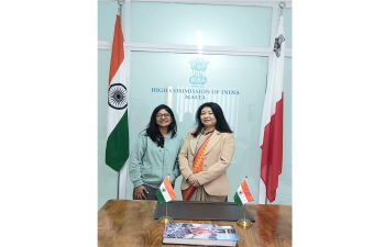 Ms. Rashmi Singhal, yoga instructor, who led participants at International Day of Yoga during last 3 years in Malta, paid a farewell call on High Commissioner.